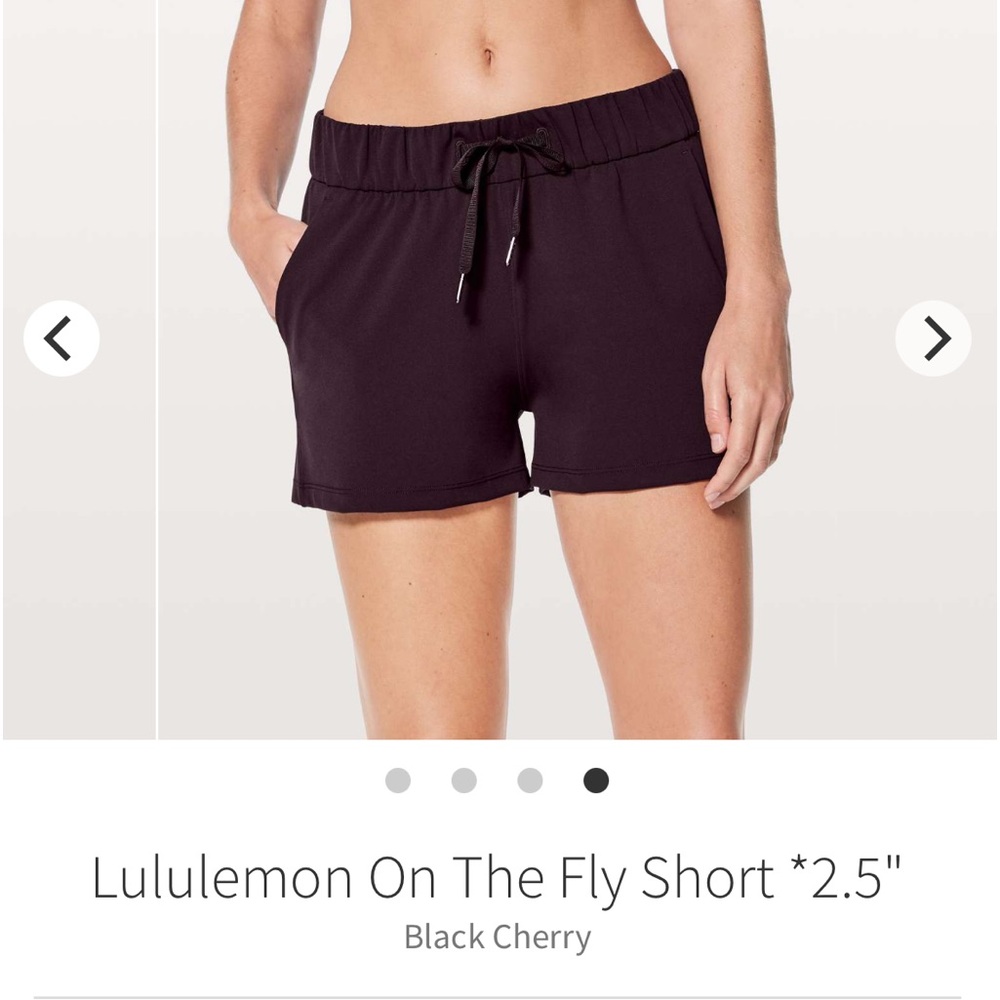 Lululemon On The Fly Shorts 2.5” Black Cherry size 2
